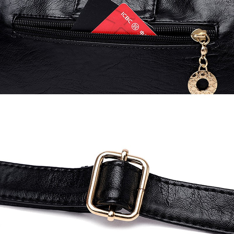 Women Multi-layers Top-handle Bag Quality Leather Handbags Purses Female Luxury Designer Large Capacity Boston Ladies Sac A Main