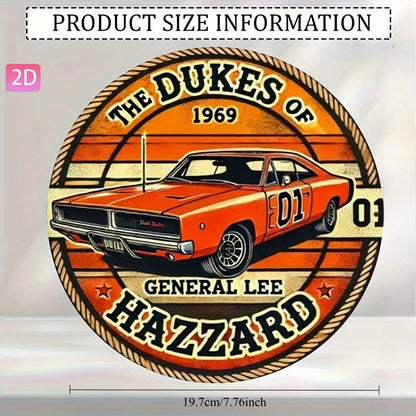 2D Flat, "Car Sign" Retro Wall Decor Aluminum Sign for Yard, Garden, Kitchen, Bar, Room, Outdoor, Garage, Club, Cafe, Restaurant