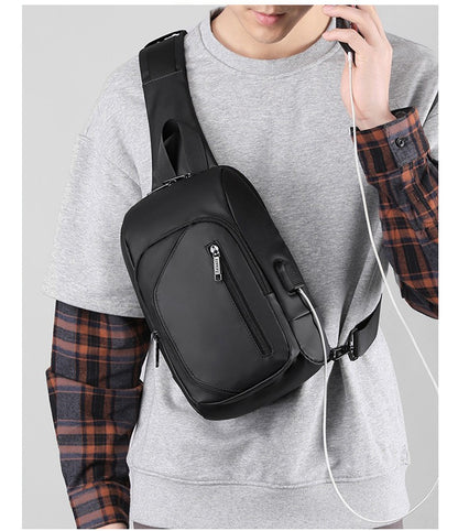 2023 Men's Chest Bag Waterproof Crossbody Bag Multifunction Anti-theft Travel Bags Shoulder Bag Male USB Charging Pouch for Man