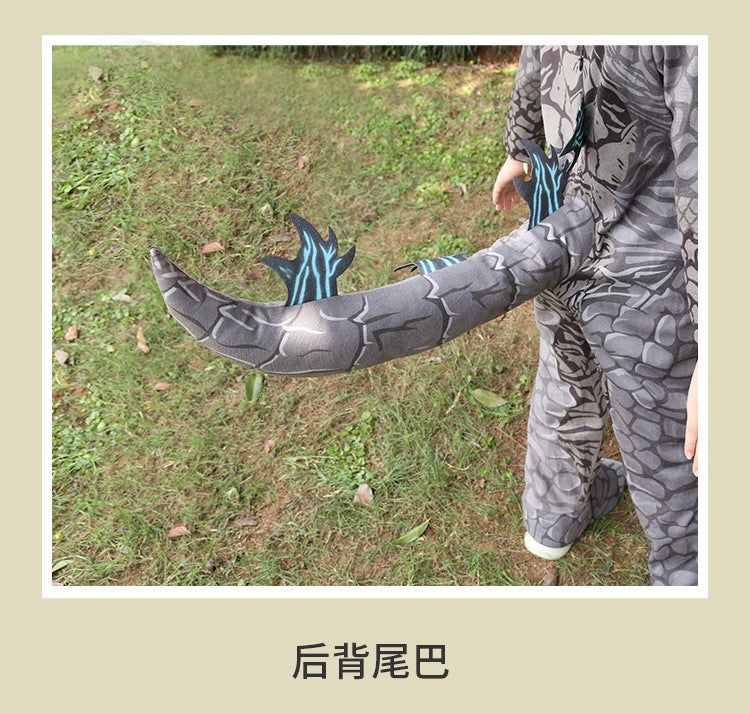 Monster Cosplay Animal Costume Dinosaur Halloween Bodysuit  Kid Boys Girl Funny Jumpsuit Carnival For Toddler Child Catsuit+Mask