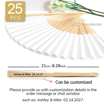 Custom Wedding Fans-Hand Fan For Bridal Shower Beach And Summer Wedding Favors-Personalized Rustic And Elegant Wooden Fan
