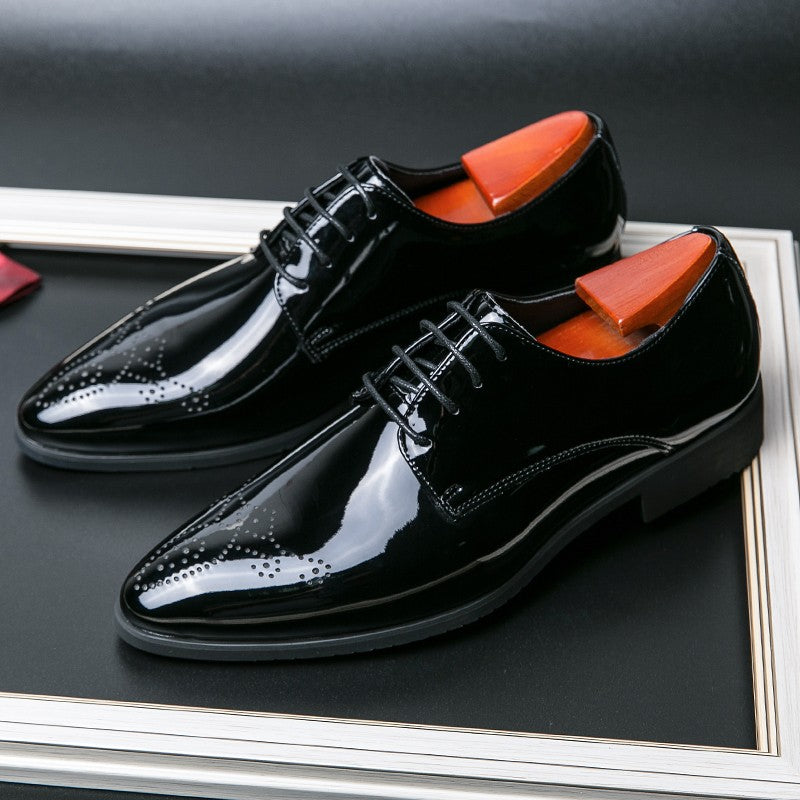High Quality Green Men Oxfords Shoes Pointed Formal Shoes Man Patent Leather Shoes Lace-Up Business Dress Shoes Men Big size 48