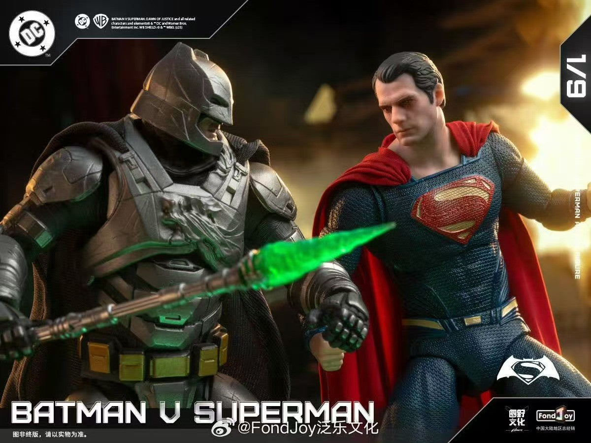 EM ESTOQUE Fondjoy BVS Set Armored Batman Battle Damaged Superman Action Figures 1/9 Batman v Superman?Dawn of Justice DC