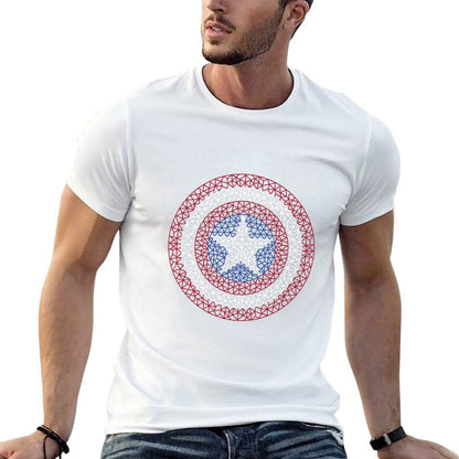 American Shield T-Shirt cotton tshirt 100% t shirt man plain T-Shirt