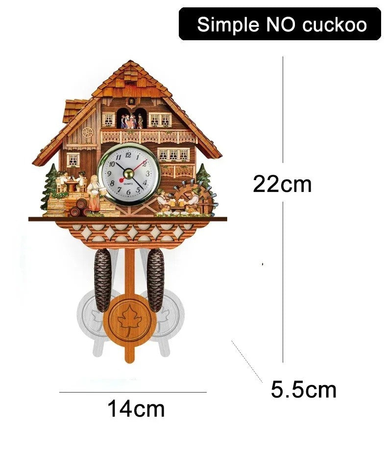 Wooden Hanging Wall Clock Bird Alarm Clock Cuckoo Clocks For Home Kid's Room Decoration Quartz Watch Decorative Home Decor