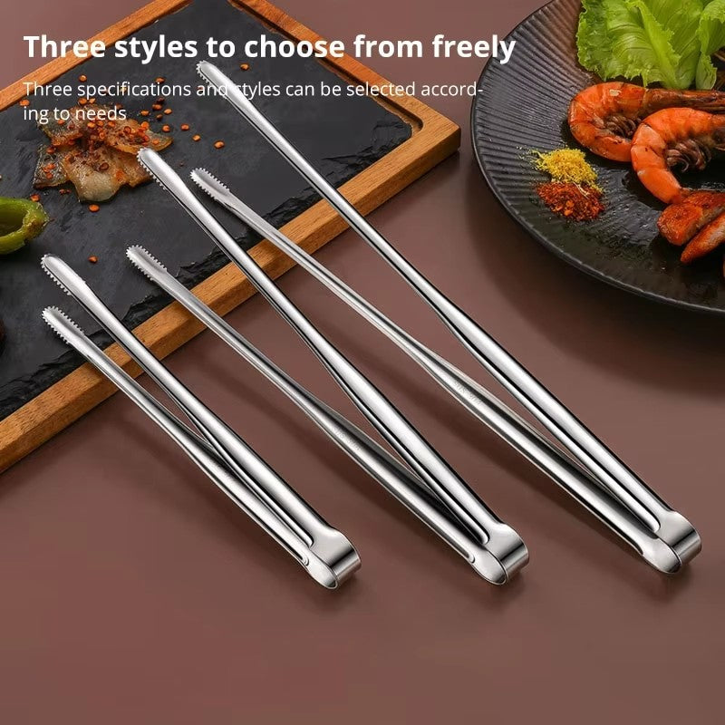 304 stainless steel barbecue tongs, extended barbecue tongs, steak tongs with teeth, food tongs