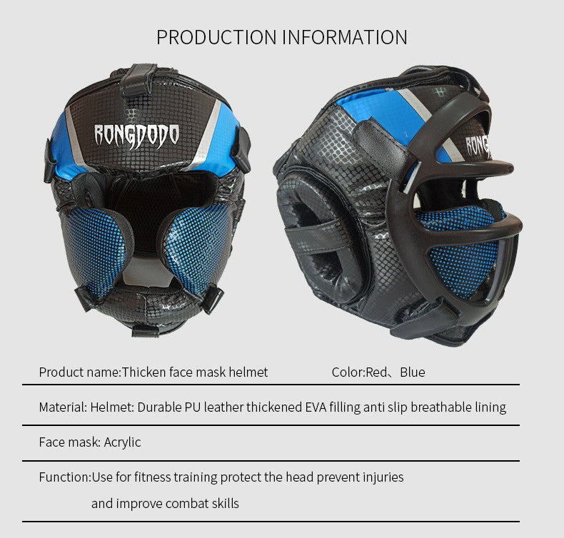 Capacete Sanda Máscara Facial Removível Proteção Espessa Capacete de Taekwondo para Adultos e Crianças Protetor de Cabeça de Boxe Equipamento de Proteção para Artes Marciais