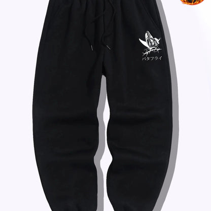 Harajuku hip-hop men's printed pants  Y2K Gothic casual leggings  sporty fashion  streetwear