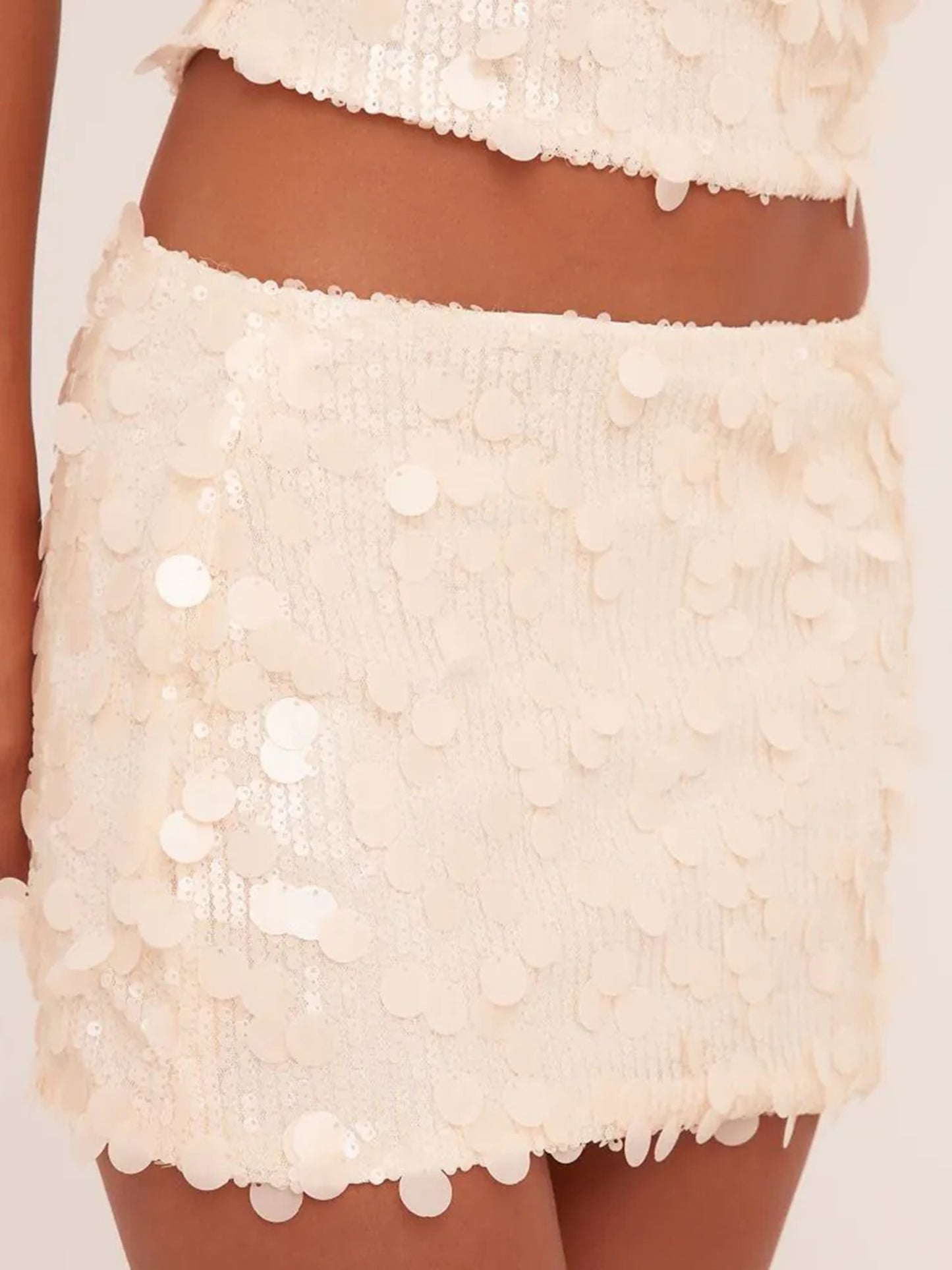 Women's Sparkly Sequin Mini Skirt Mid Rise Slim Fit Bodycon Short Skirt for Party, Work