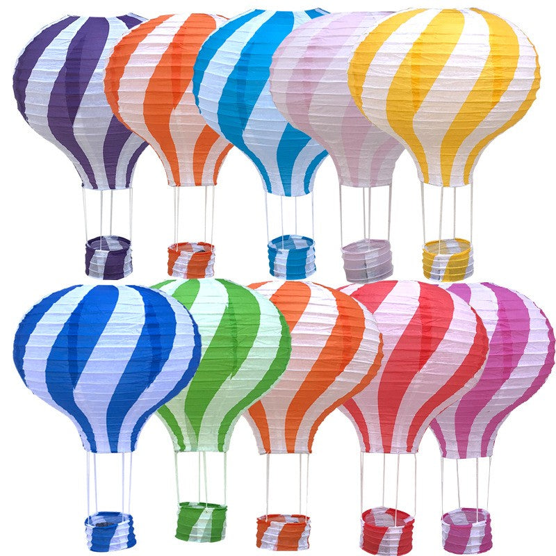 1pc Ceremony Holiday Party Folding Paper Lantern Hot Air Balloon Shape 30/40cm Pink Blue For Kids Baptism Birthday Wedding Decor