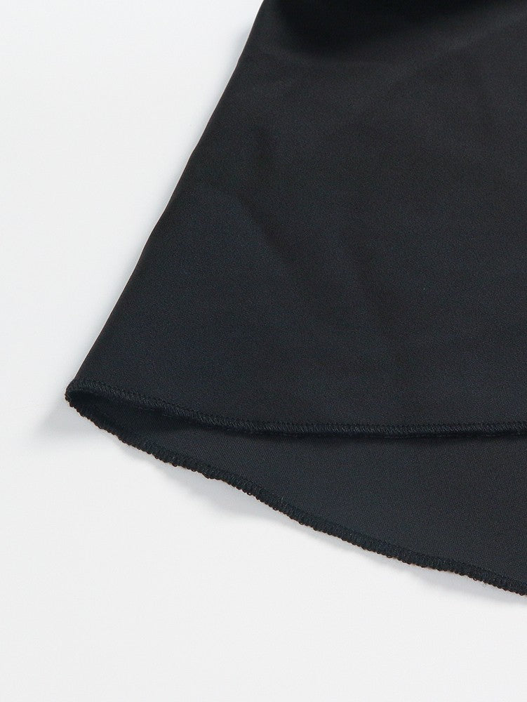 Plus Size 2025 New Women's Irregular Layered Solid Colour Half-body Skirt Polyester Versatile Elastic Waist Temperament Elegant