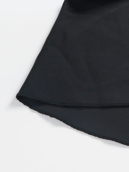 Plus Size 2025 New Women's Irregular Layered Solid Colour Half-body Skirt Polyester Versatile Elastic Waist Temperament Elegant