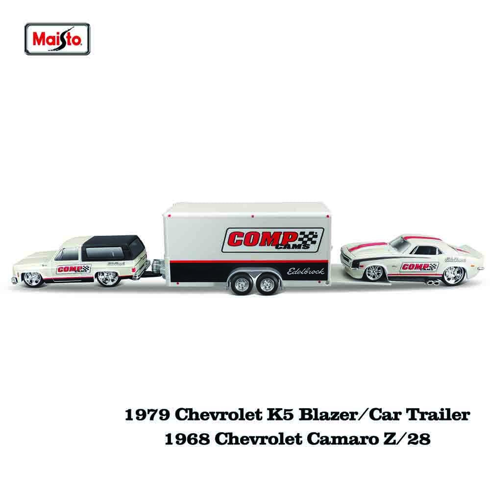 Maisto 1:64 1979 Chevrolet® K5/Car Traller/1971 chevrolet vega Blazer die-cast precision model car Model collection gift