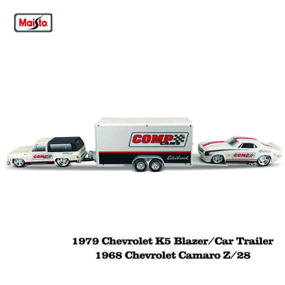 Maisto 1:64 1979 Chevrolet® K5/Car Traller/1971 chevrolet vega Blazer die-cast precision model car Model collection gift