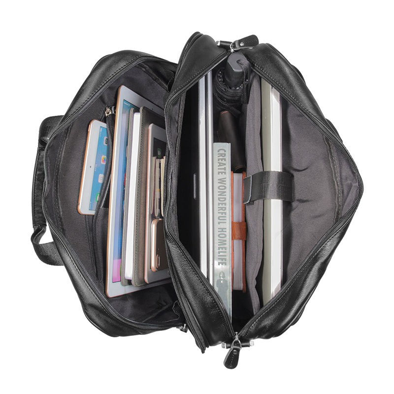 High Quality Genuine Leather Men Briefcase Business bag Crazy Horse Leather Large 17"inch Laptop Bag male Portfolio Office Case