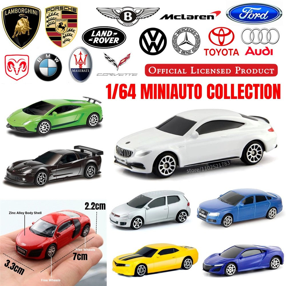 Escala 1:64 Audi R8 V10 Modelo de Carro Réplica Miniatura de Metal Arte Toyota VW Mercedes BMW Coleção de Veículos Presente Brinquedo para Menino