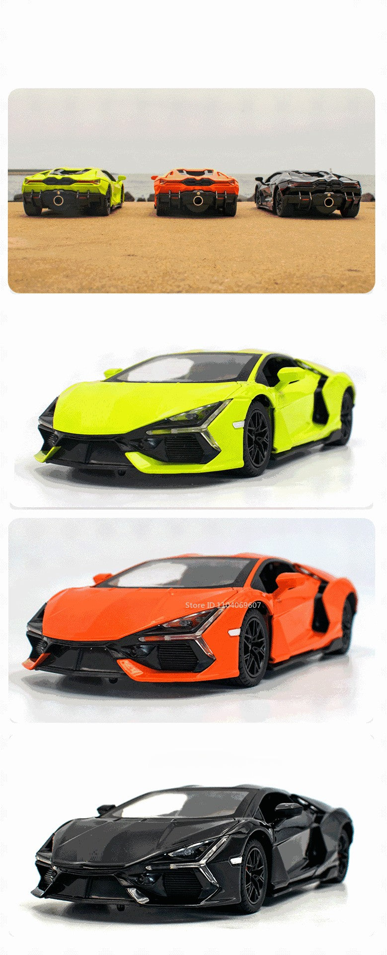 Miniatura 1:24 Lamborghini Revuelto Modelo Liga Carro Esportivo Diecast Brinquedo Portas Abertas com Recuo e Spray Veículos de Presente para Crianças