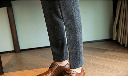 New Autumn Men's Gray Pants, Fashion Casual Trousers, Asian Size 28-36 Slim Suit Pantalon for Men