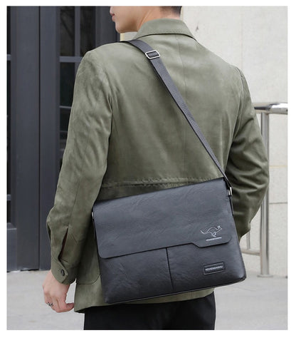 Luxury Brand Men Shoulder Bag For IPAD Leather Business Handbag Men Messenger Bag Large Side Sling Bag Fashion Man Crossbody Bag