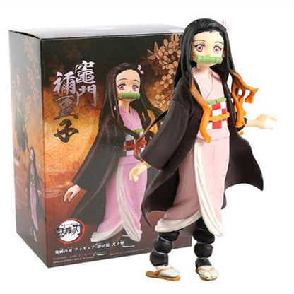 Demon Slayer Kimetsu no Yaiba Bonecos de Ação Kamado Tanjirou Kamado Nezuko Anime Figma Dragão Efeito Brinquedo Modelo PVC Boneca Juguetes