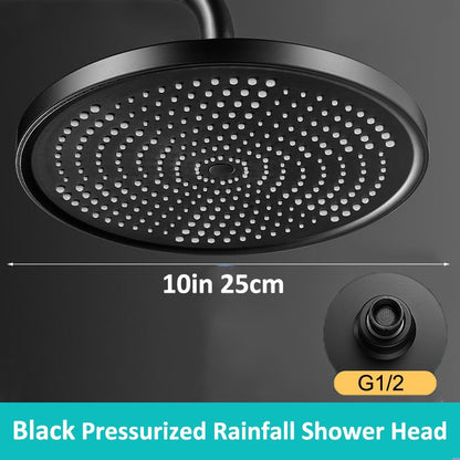 Novo Chuveiro de Teto Pressurizado de 25CM, Chuveiro de Teto de Grande Fluxo Supercharge ABS Grosso de Alta Pressão Tipo Chuva