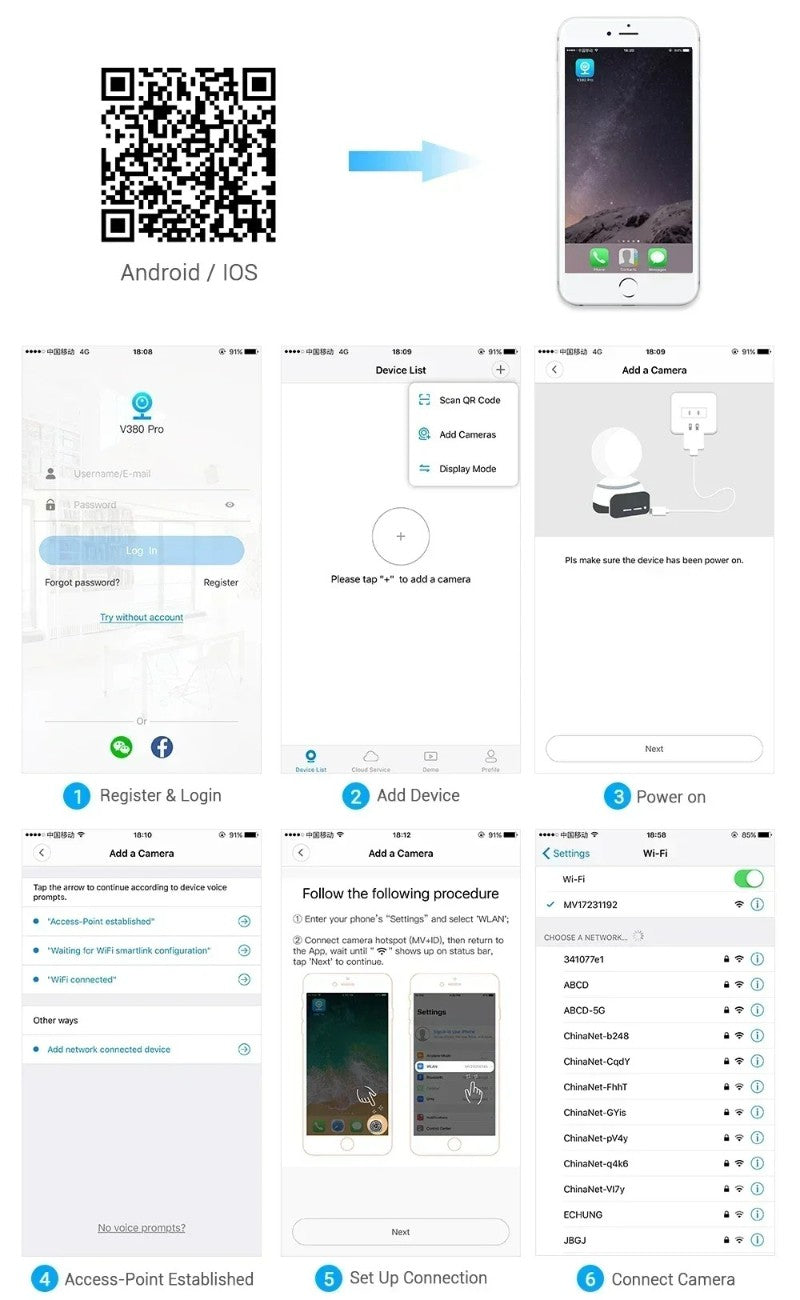 8MP WiFi IP Camera E27 Bulb Dual Lens Wireless Cam Baby Monitor Two-way Audio AI Human Tracking Smart Home Surveillance Camera