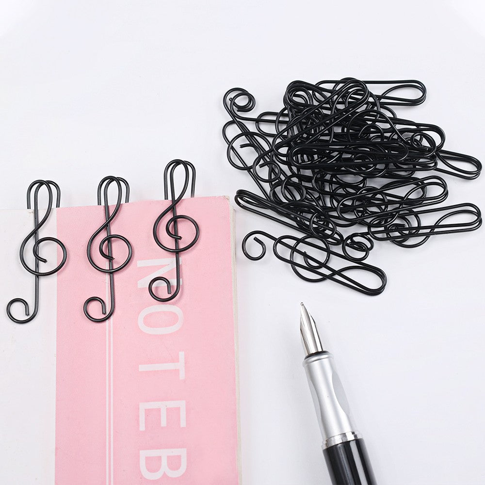 Metal Creative Music Note Shaped Creative File Clamp Paper Clips Bookmark Holder Paper Decorative Clip for Office School Home