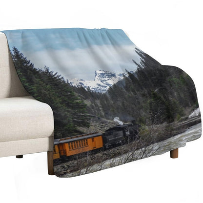 Train in Colorado Throw Blanket Soft Beautifuls Travel Comforter Blankets