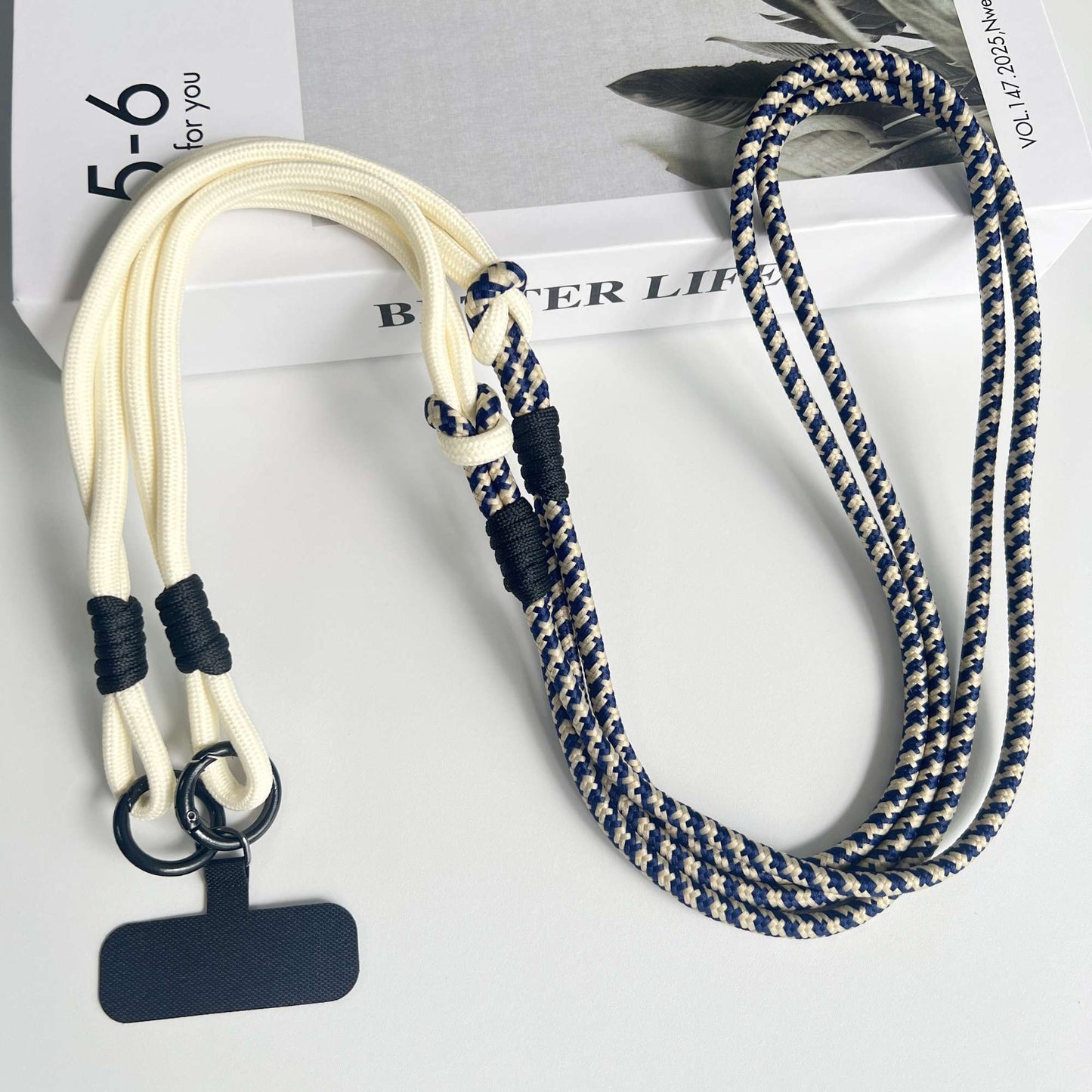 Personalized Trend Double Color Mobile Phone Universal Lanyard Diagonal Span Long Rope Shoulder Strap Rope Fashion Safety Rope