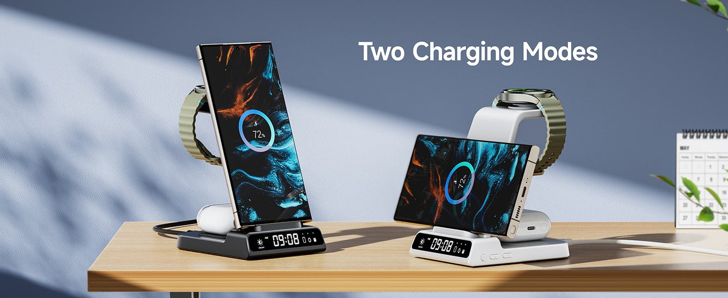 SwanScout C01 Charging Station for Samsung S25 S24 Ultra S23 Z Flip Z Fold Wireless Charger for Galaxy Watch 8 7 for Buds 3 Pro