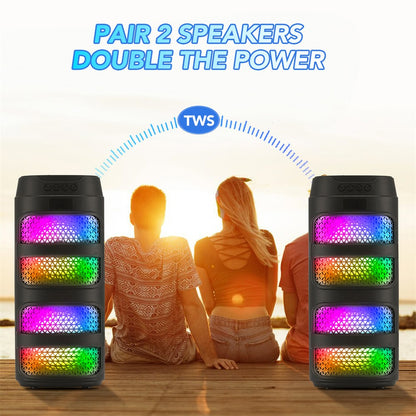 Caixa de som Bluetooth 3000W, alto-falante duplo de 4 polegadas, subwoofer estéreo portátil para ambientes externos, alto-falante sem fio 5.0, luz LED recarregável