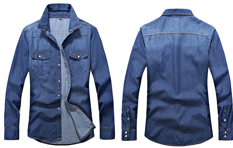 2023 spring and autumn Washing Charm jeans shirts Long sleeve men's shirt Denim Wear  men's jacket Cowboy wear free shipping