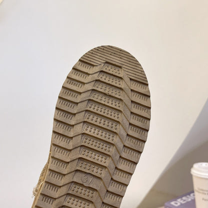 Snow Boots Women's Short Tube Thickened Cotton Shoes Non-slip Winter New Shoes Student Women's Shoes 2023 Black Boots