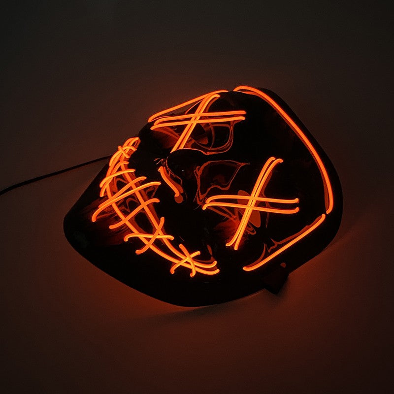 2026 Halloween Party Supplies Luminous LED Purge Mask Wireless EL Neon Light Full Face Mask Cosplay For Adult Glow In The Dark