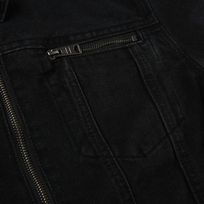 Rockmore Streetwear Double Zipper Denim Jackets Solid Casual Vintage Long Sleeve Outerwear Harajuku Cargo Style Women's Coats