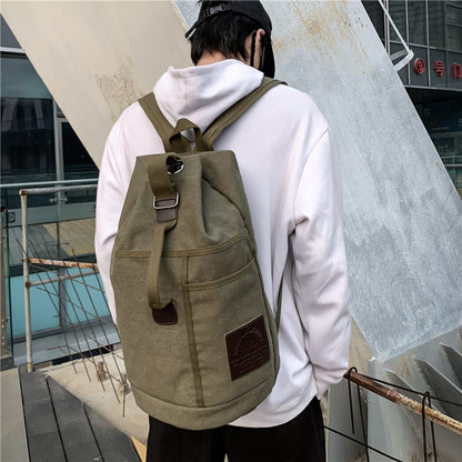 Mochilas de viagem masculinas esportivas de grande capacidade, bolsa de ombro de lona, mochila masculina para caminhada, mochila esportiva masculina, ao ar livre