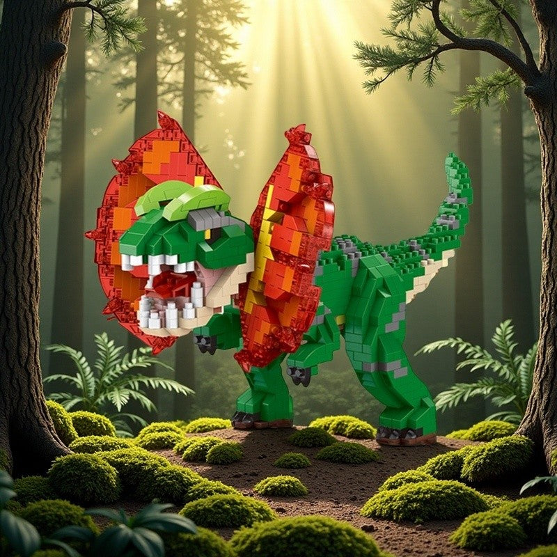 KNEW BUILT Brinquedos de Blocos de Montar Micro Mini Estegossauro T-rex - Crie um Mundo de Dinossauros, Presente de Festival para Crianças, Brinquedo de Montagem DIY Quebra-cabeça