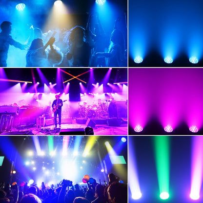 2PCS 19x15W RGBW LED Moving Head Light Beam Focusing Lights Stage Effect Lighting Projector for Disco Party Concert Theater Club