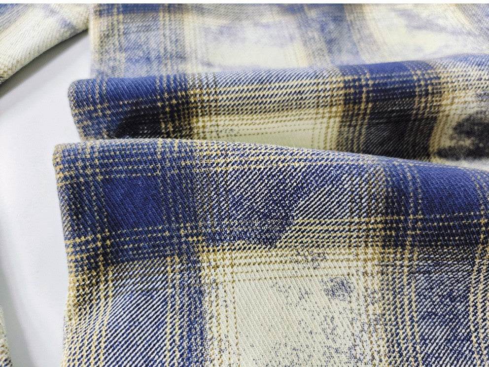 Autumn New Japanese Retro Long-Sleeve Lapel Plaid Cargo Shirt Men's Simple 100% Cotton Washed Pocket Casual Blouses Thin Coat