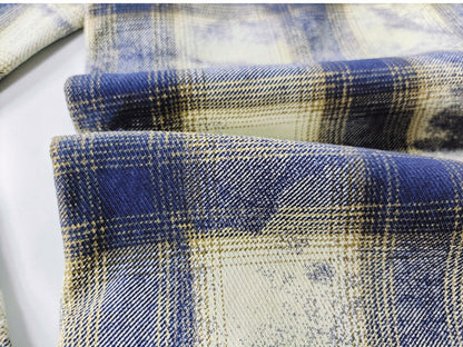 Autumn New Japanese Retro Long-Sleeve Lapel Plaid Cargo Shirt Men's Simple 100% Cotton Washed Pocket Casual Blouses Thin Coat