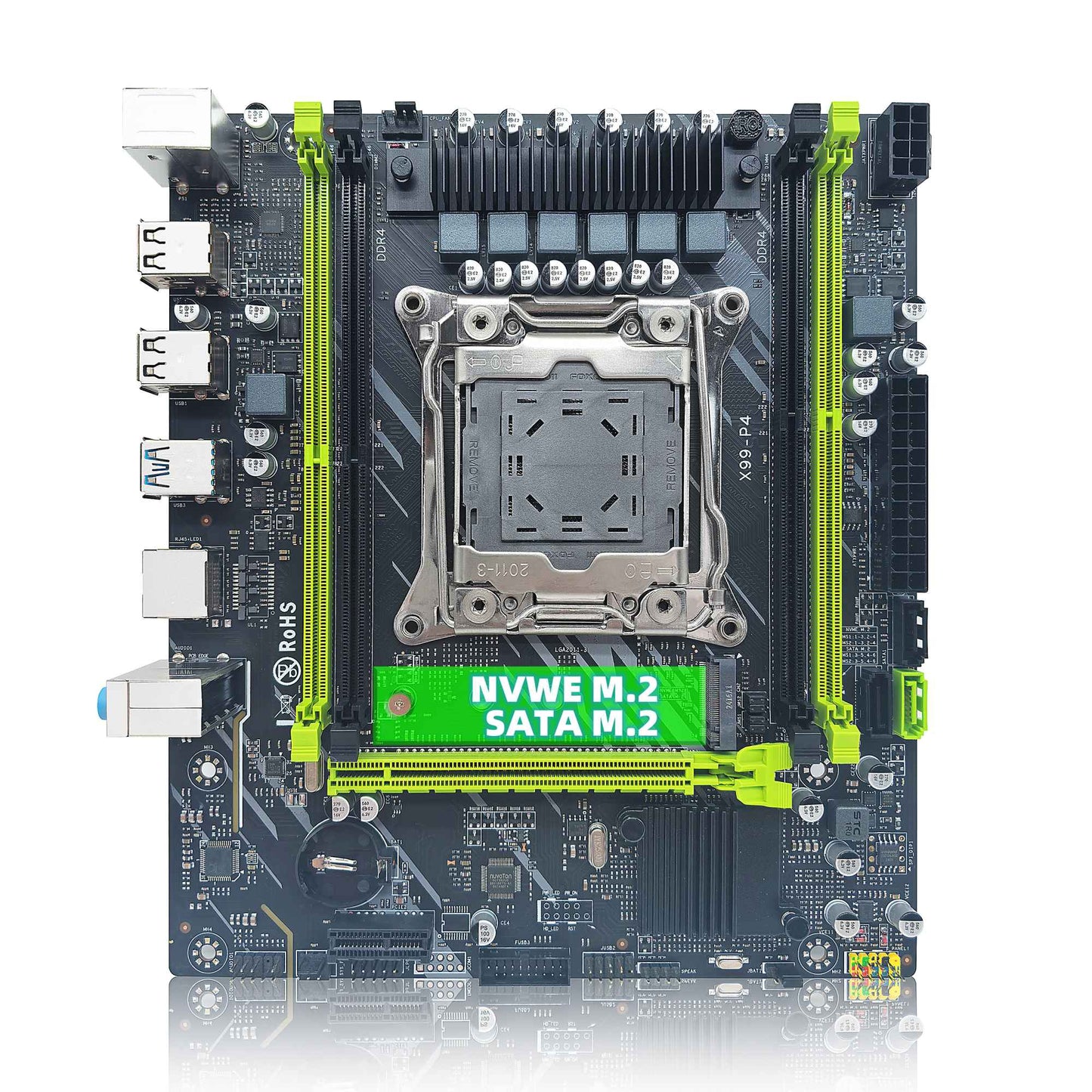 Kit Placa Mãe ZSUS X99 P4 com Processador Intel LGA2011-3 Xeon E5 2680 V4 Memória RAM DDR4 16GB (1*16GB) 2133MHZ NVME M.2 SATA