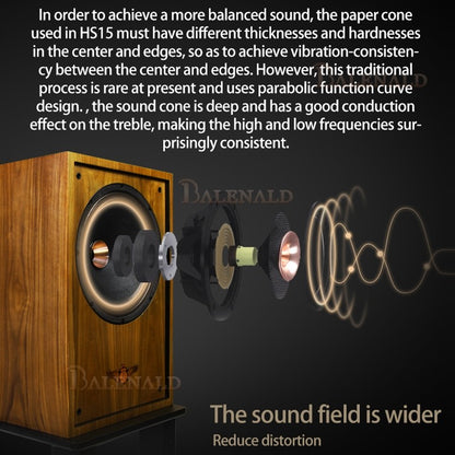 Caixas de som hifi Banlong de alta fidelidade coaxial de 12 polegadas, bookshelf, caixas de som de alta fidelidade, áudio passivo com acabamento em madeira.