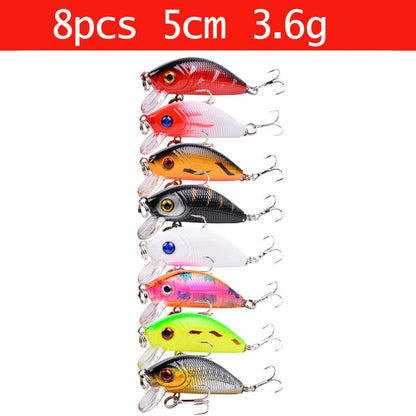Conjunto de Iscas de Pesca Mini Truta Flutuante Isca Articulada Artifical Crazy Swing Isca Dura de Crank Bait Isca de Lápis