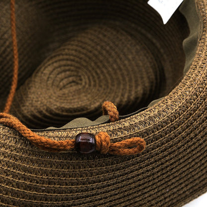 Chapéu de Cowboy Ocidental de Palha Oco para Homens e Mulheres Verão 2023 Chapéu de Sol Elegante Punk Sombrero Hombre Cowgirl Outdoor Jazz Beach