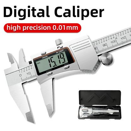 Paquímetro Digital de Metal Calibre Profissional Ferramentas de Medição de Calibre Vernier Régua Eletrônica de Profundidade para Marcenaria Bitola Grossa