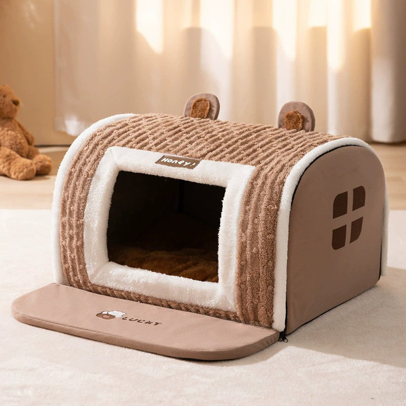 Casa de Cachorro de Inverno Casinha Quente para Cães Tapete Removível Lavável Cama Ninho para Cães Tenda para Sono Profundo para Cães de Porte Médio e Grande Suprimentos para Cães