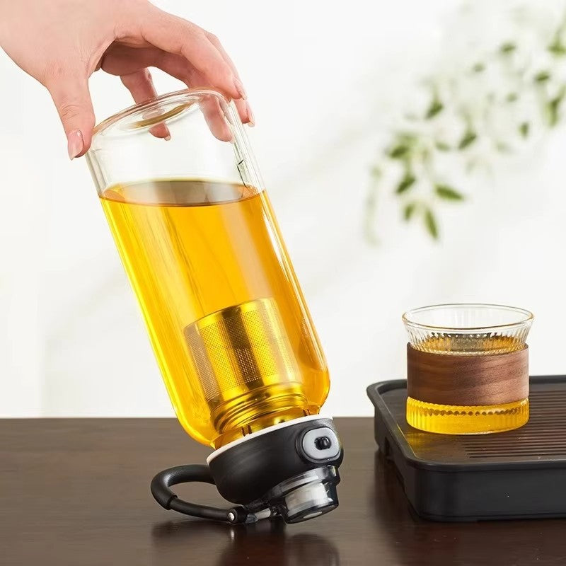 Copo De Vidro Transparente Com Filtragem Copos De Café De Grande Capacidade Com Tampa Utensílios De Cozinha Suprimentos De Barra Caneca De Chá Durável