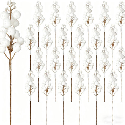 10Pcs Christmas Decoration Artificial 15heads Sparkling Berry Bouquet Xmas Tree Ornaments for Home Decor New Year Party Supplies