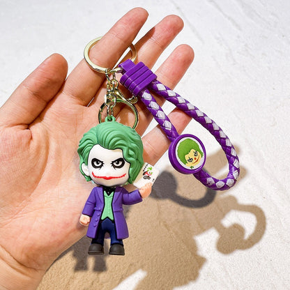 Anime Harley Quinn desenho animado Marvel Batman Coringa imagem boneca bolsa chaveiro pingente fofo Mulher Maravilha acessórios para carro chaveiro