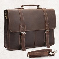 High Quality Genuine Leather Men Briefcase Business bag Crazy Horse Leather Large 17"inch Laptop Bag male Portfolio Office Case
